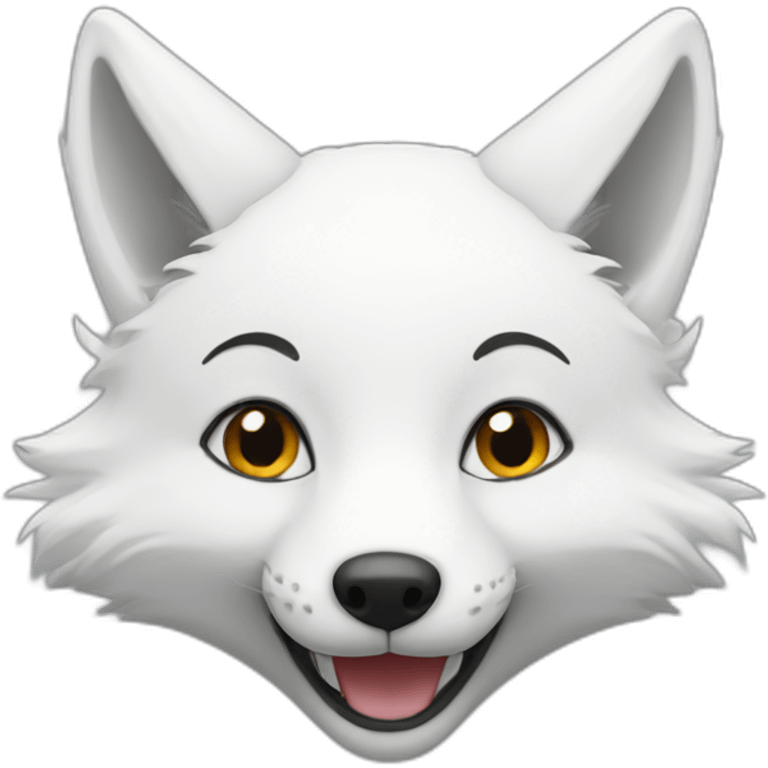 white fox smiling emoji