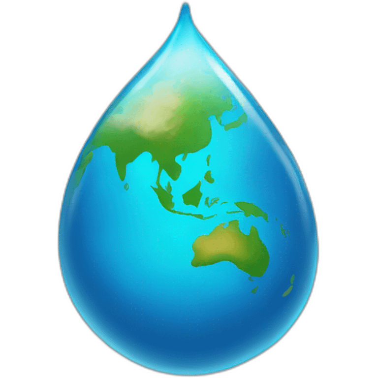 THE WORLD IN THE SHAPE OF A WATER DROP emoji