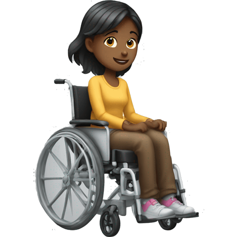 Girl study in wheelchair emoji