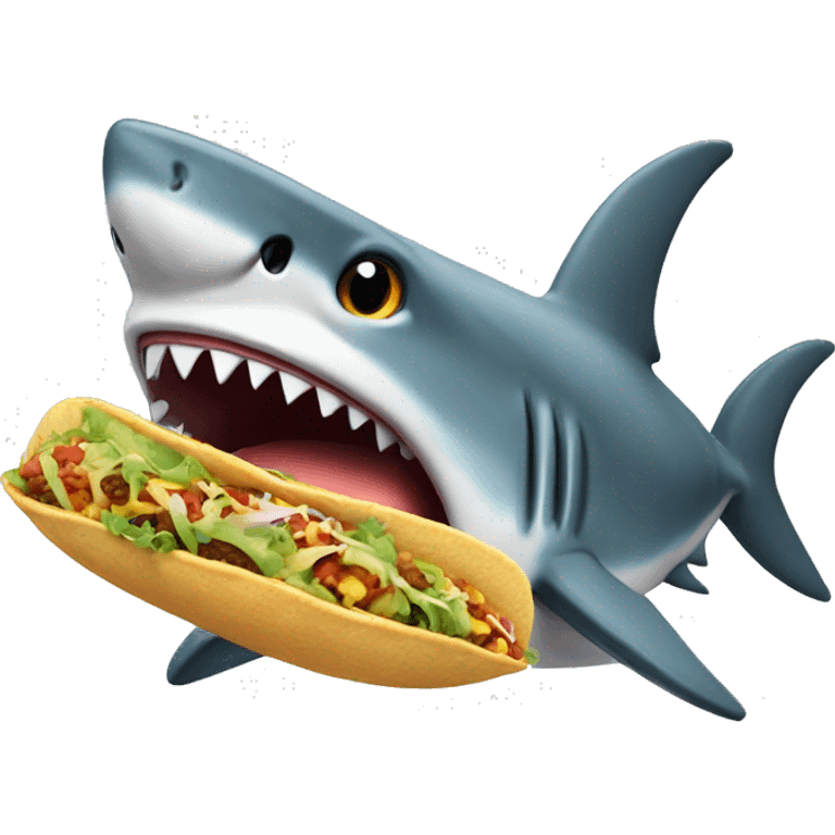 Shark holding a taco emoji