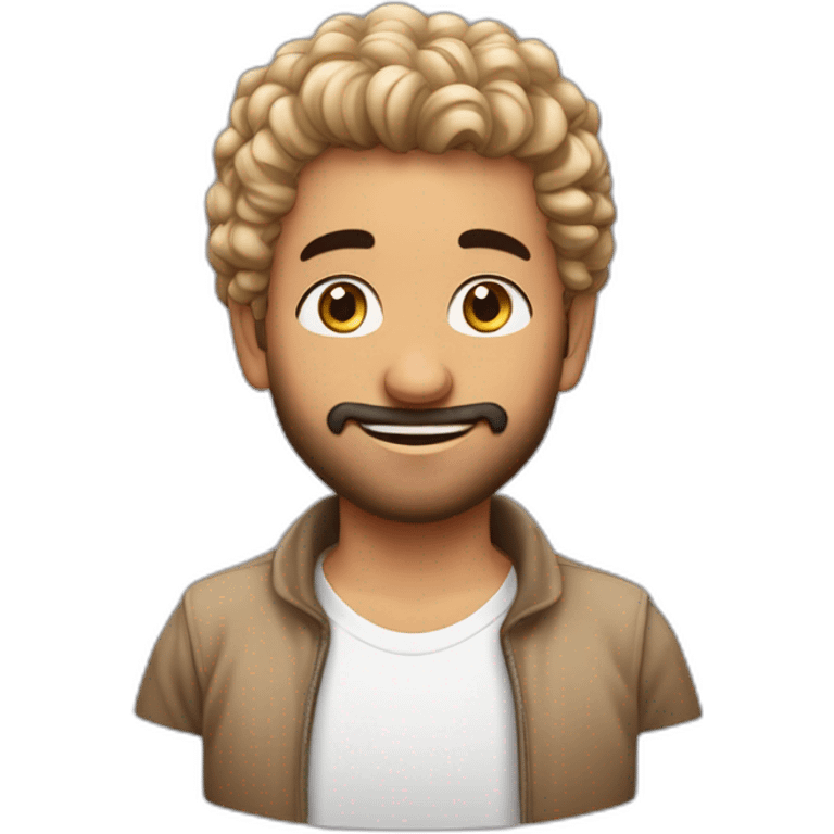 Garcon arabe avec cheveux bouclé court avec taper emoji