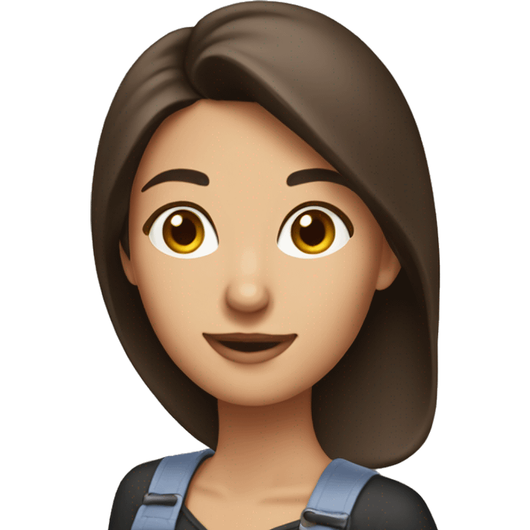 Pretty brunette woman baking emoji