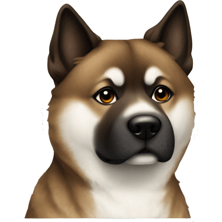 Brindle Akita with no white fur emoji