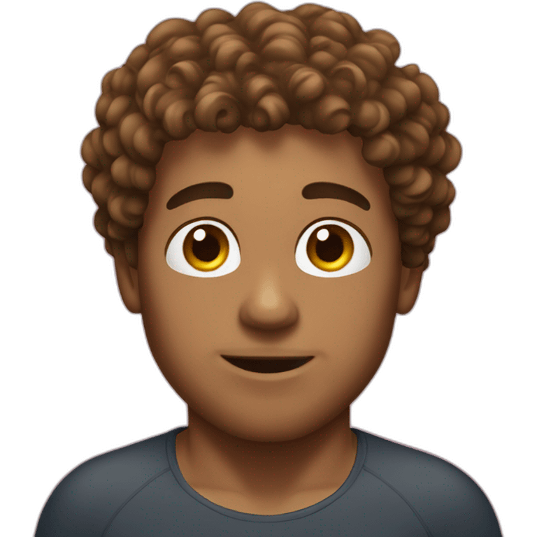 Swimming guy brown curly hair emoji