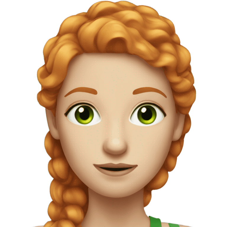 Beautiful ginger woman with green eyes  emoji