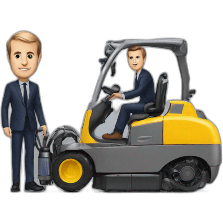 Macron with dyson emoji