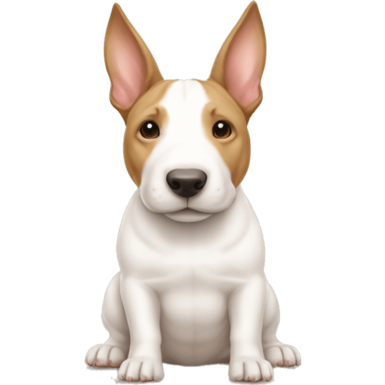 Bull terrier and white/tan bunny emoji