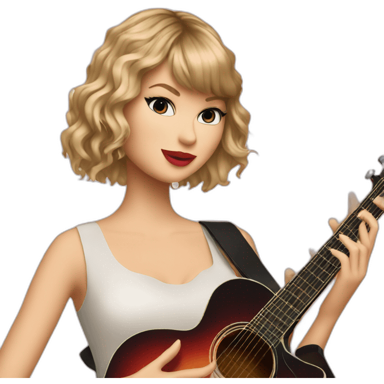 Taylor Swift with guitar emoji