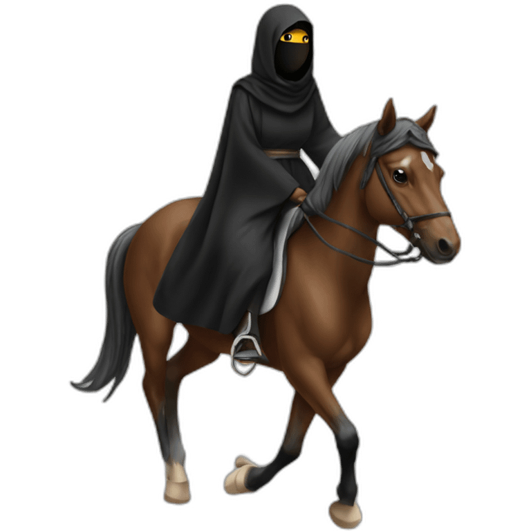 Niqabi riding a horse emoji