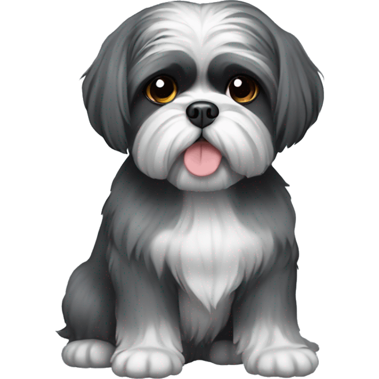 Dark grey shih tzu emoji