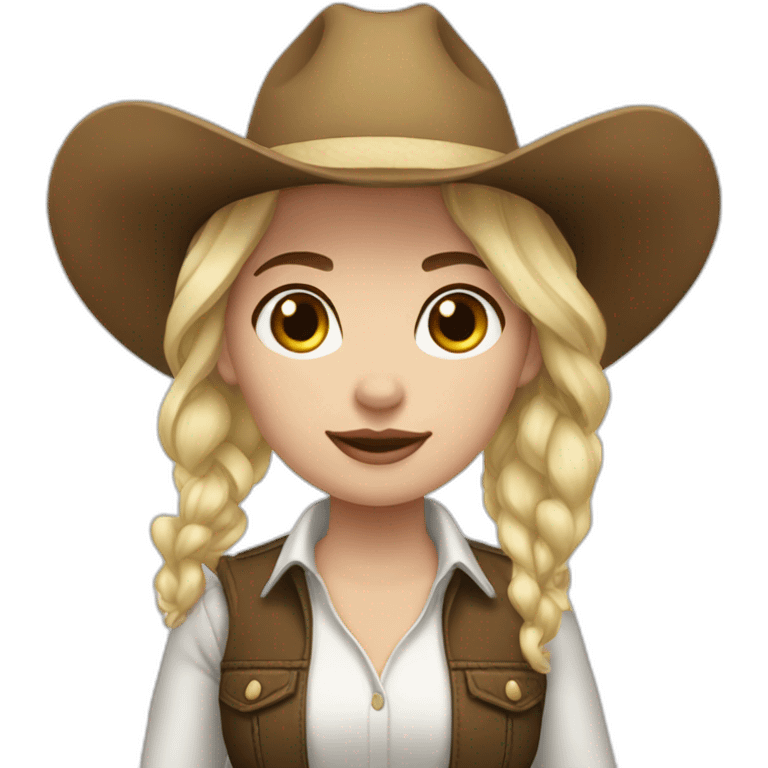 Cow girl blach hair white skin emoji