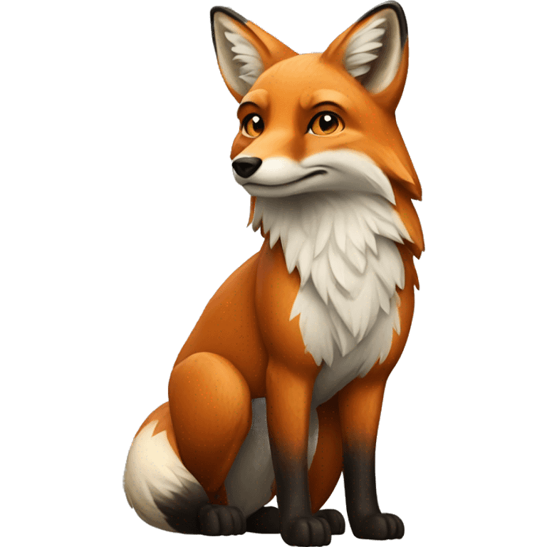 antrpomorphic fox standing emoji