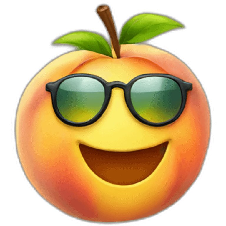 happy peach sun_glass emoji