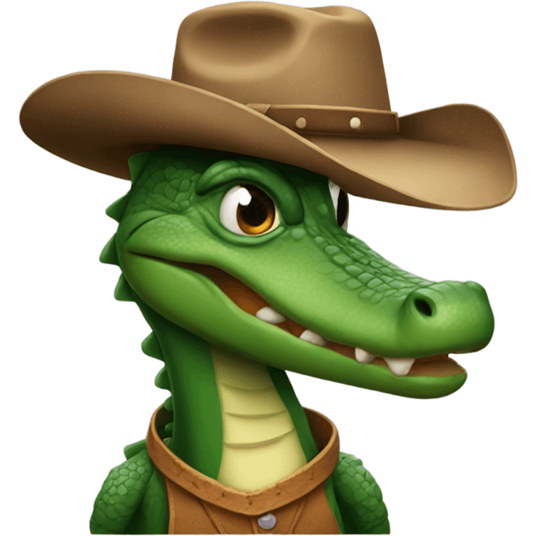 Alligator wearing a cowboy hat emoji