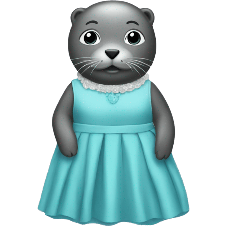 a seal wearing a dress emoji