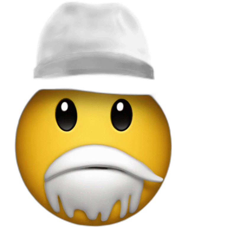 Caca blanc avec un chapeau emoji