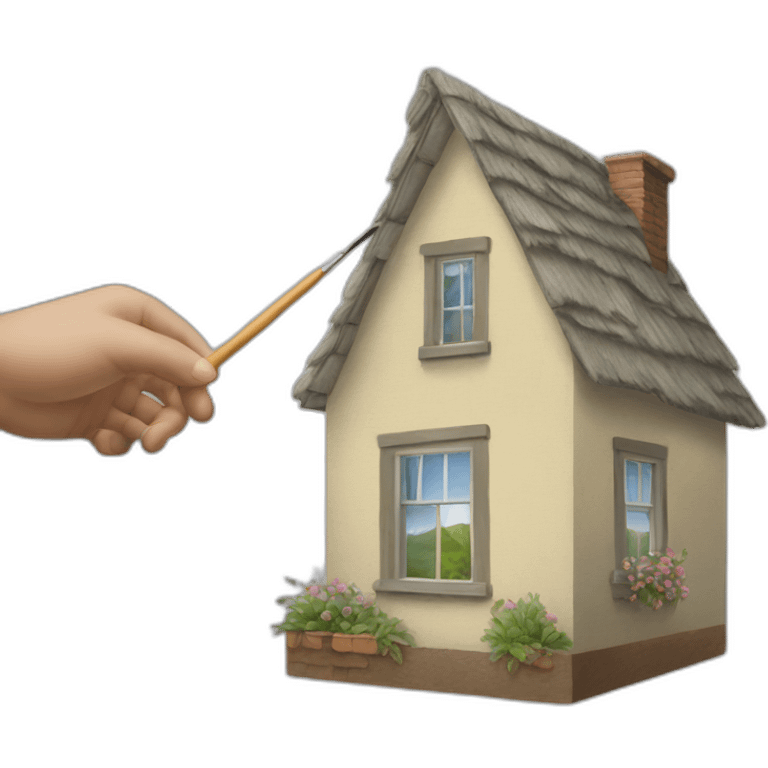 human painting a house emoji