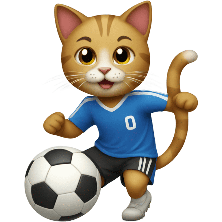 Cat playing soccer emoji