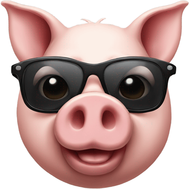 Pig with sunglasses  emoji