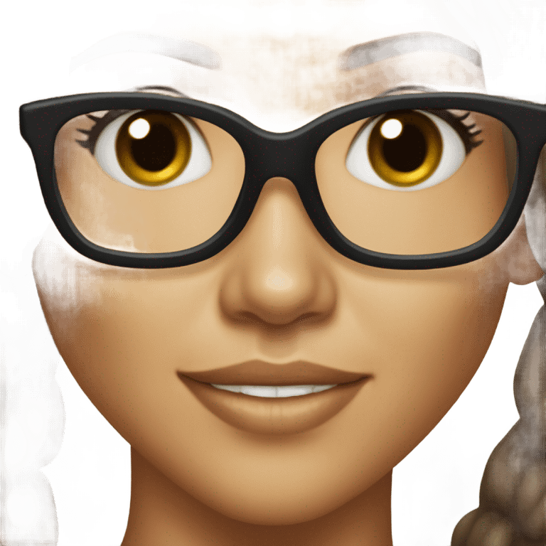 Jessica alba with glasses and brown hair  emoji