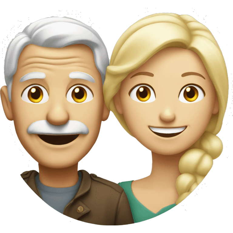 smiling old man and blonde women emoji