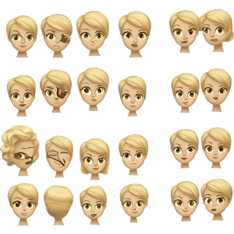 Lady short blonde hair, on a teams call at school emoji