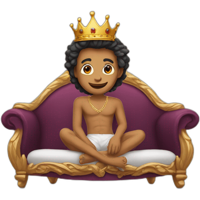 barefoot  with king crown emoji