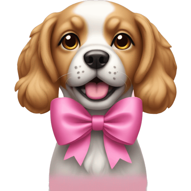 dog with a pink bow  emoji