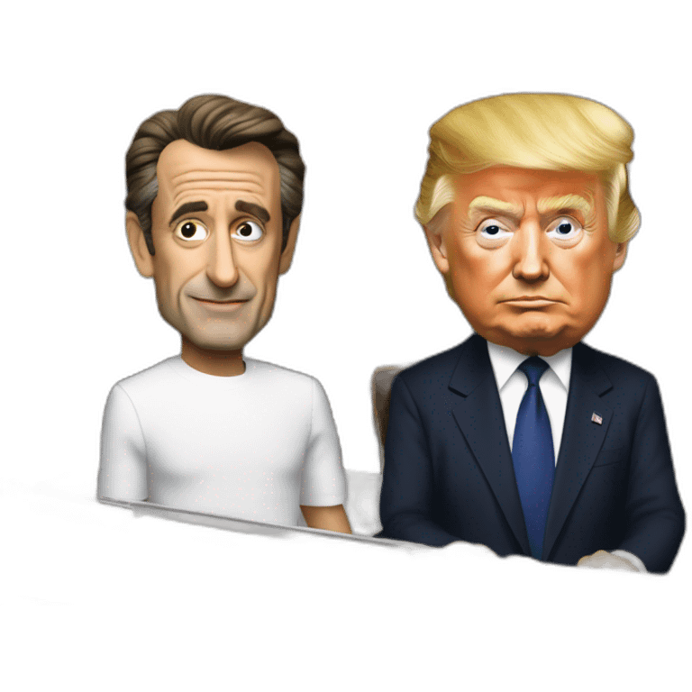 sarkozy and Donald Trump on a jboat emoji