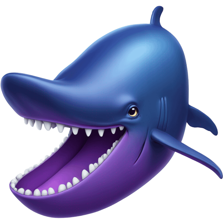 Blue whale purple, open mouth emoji