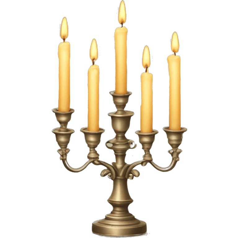 Vintage candelabra with three candles  emoji