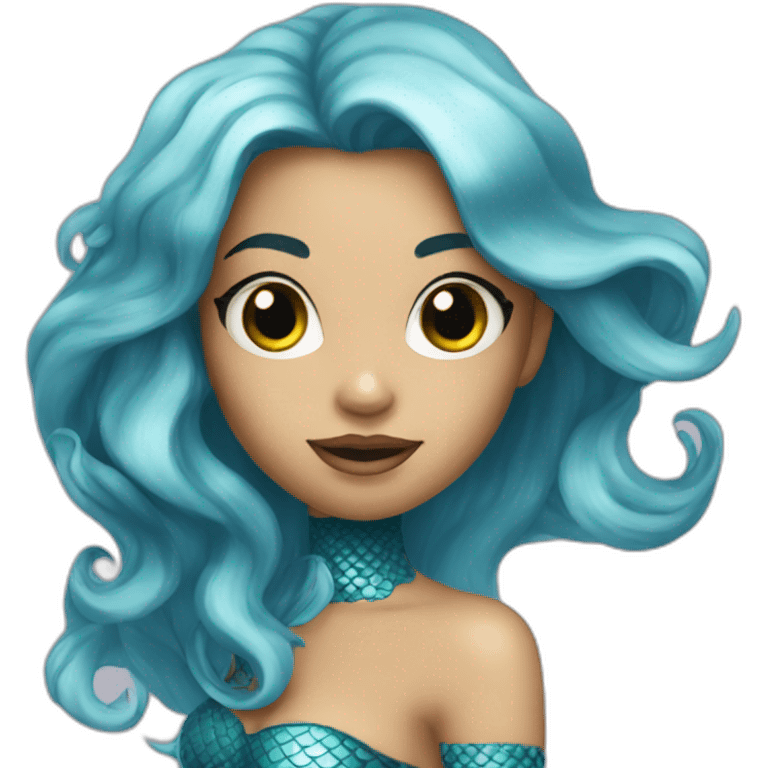 mermaid poisson noir girl emoji