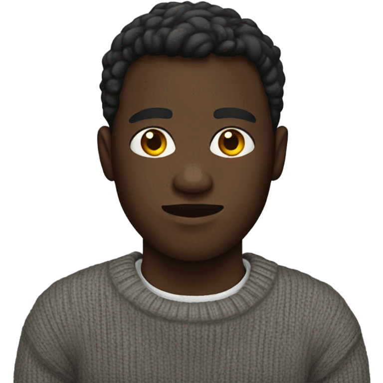 dark-skinned male in sweater emoji