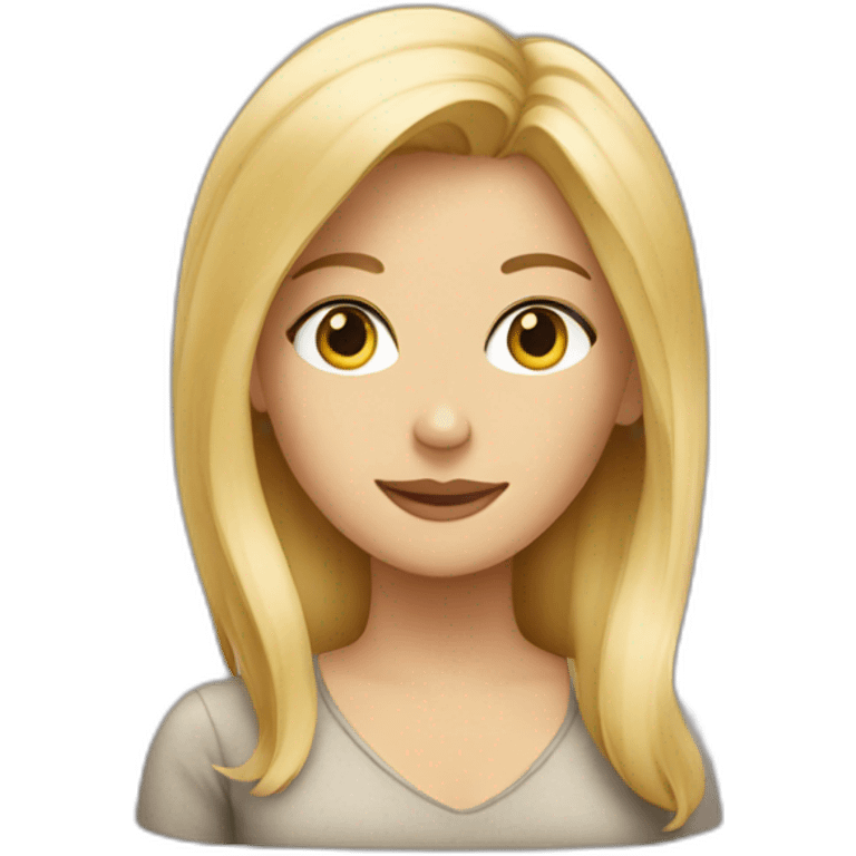 a blonde woman with a cat emoji