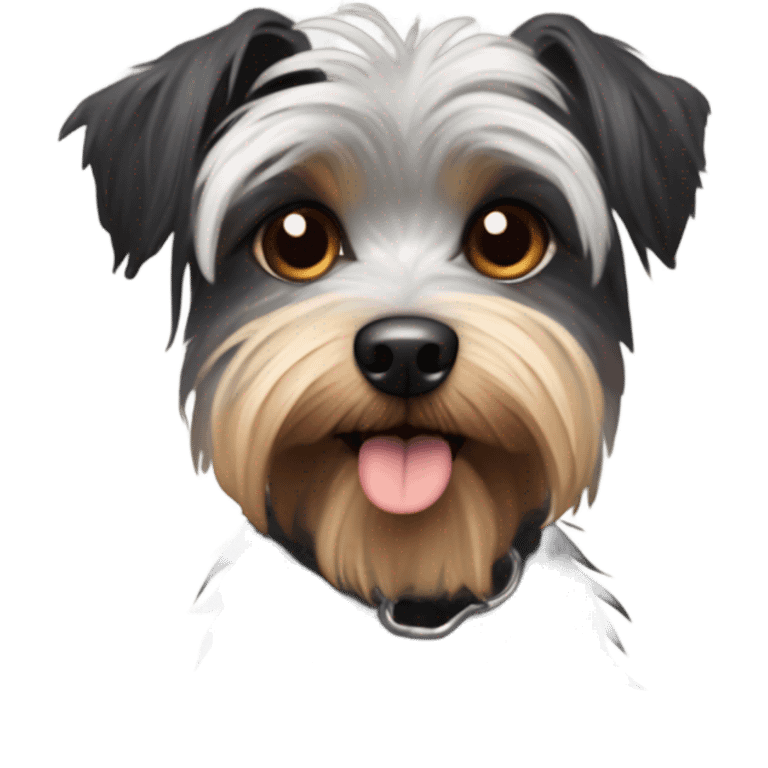 super old crusty scraggly black brown and a little bit of gray dog that’s super ugly and old yorkshire terrier and maltese mix that’s a emoji