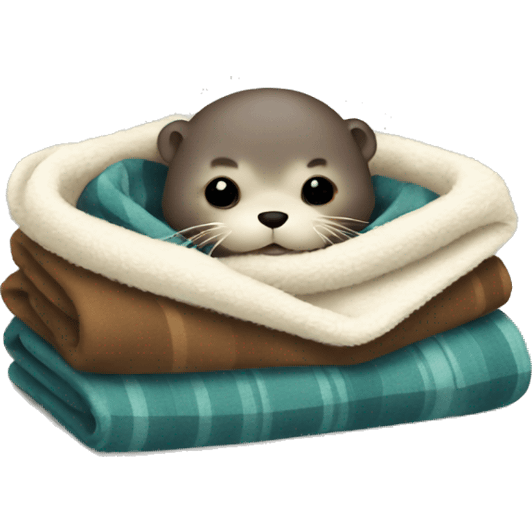 otter cozy in blanket emoji