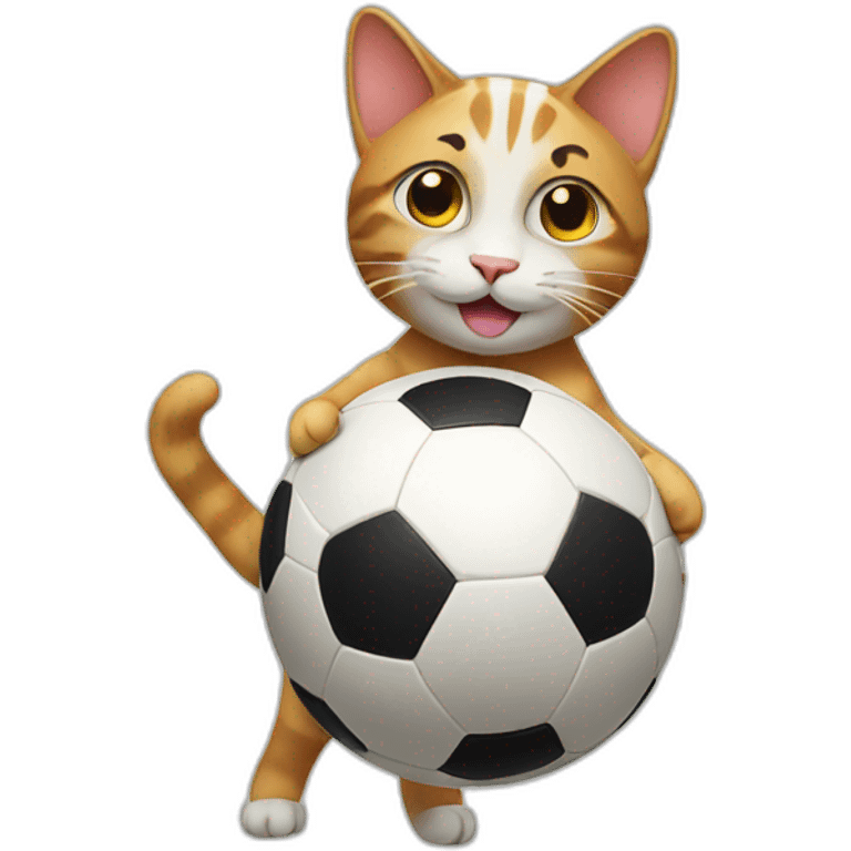 Cat playing soccer emoji