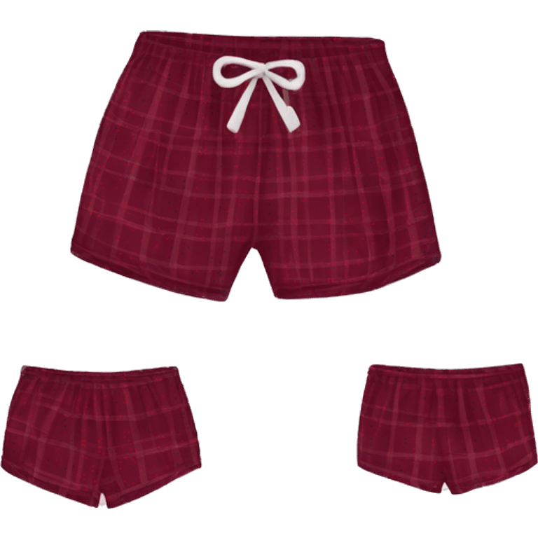 Plaided burgundy pajama short emoji