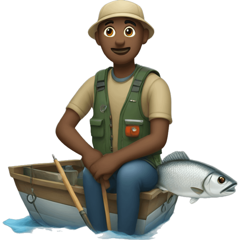 Fisherman with fish emoji