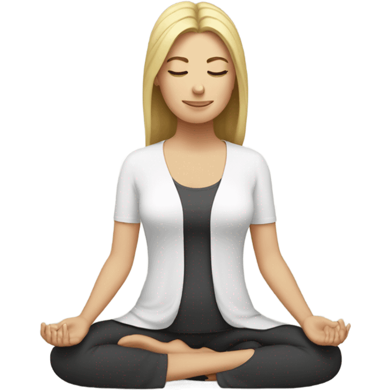 Meditation white girl emoji