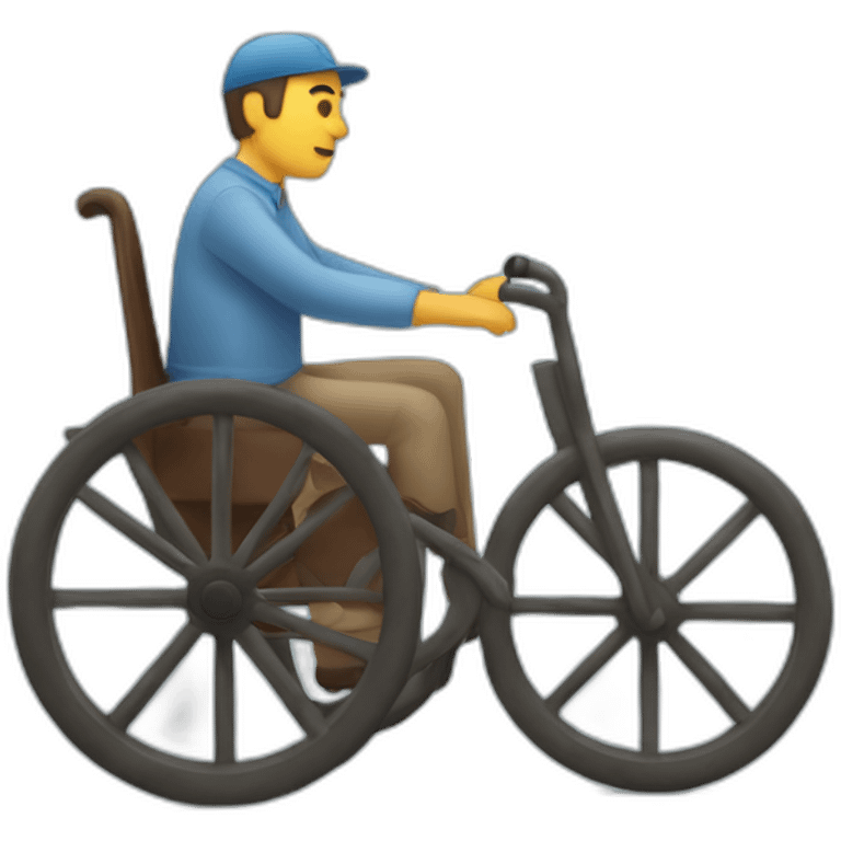 un hombre llevado en silla de ruedas emoji