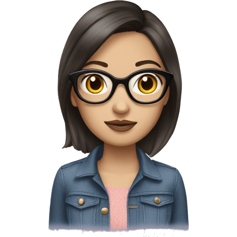 brunette with glasses miu miu emoji