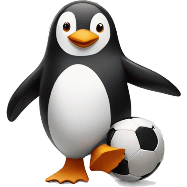 penguin playing soccer emoji