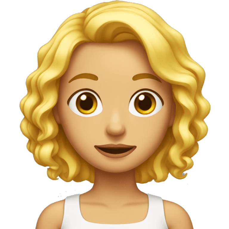 Chica rubia recogido rizado emoji