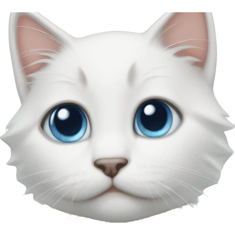 blue-eyed white kitten emoji