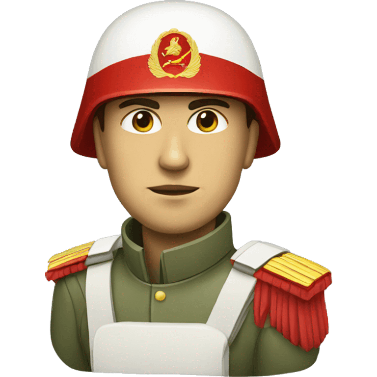 ussr soldier serious with military helmet emoji