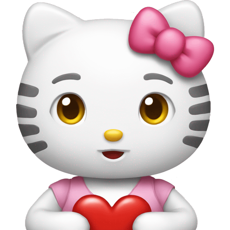 hello kitty with heart emoji