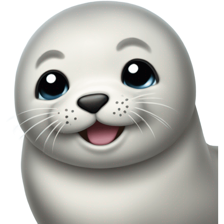 Full body of a baby seal happy with tears in its eyes  emoji