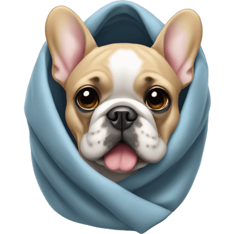 French bulldog covered with blanket emoji