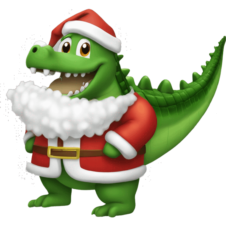 Santa Claus in the form of a crocodile  emoji